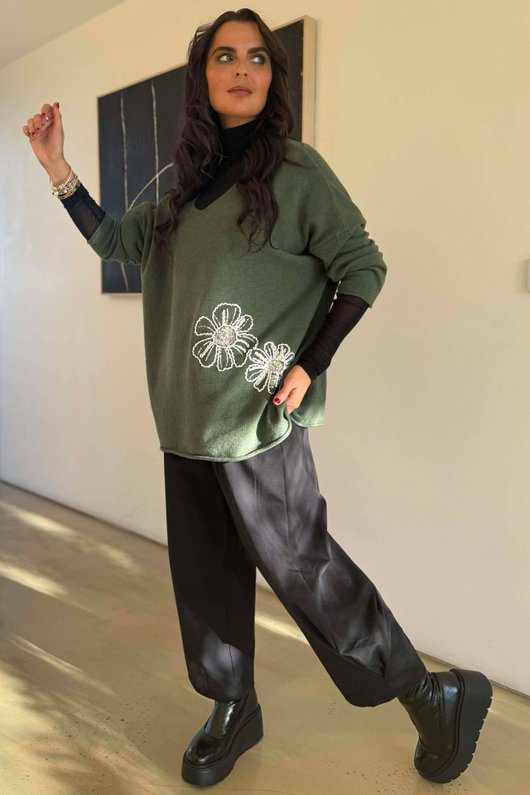 Carnaby Box Knit Khaki /3 =